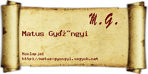 Matus Gyöngyi névjegykártya